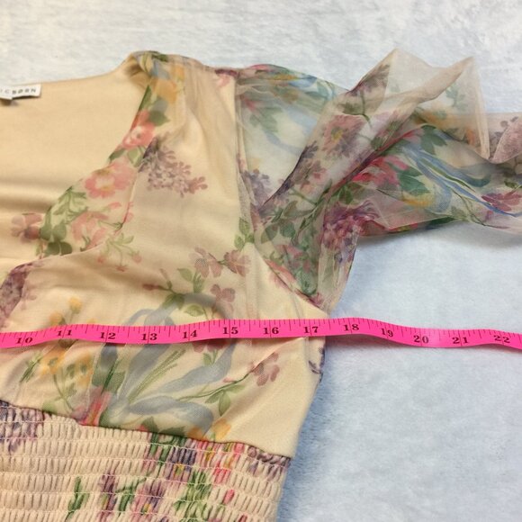 Baltic Born Floral Maxi Dress in Cream and Pink w long sleeves - Picture 7 of 15